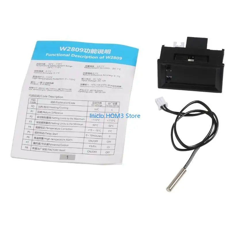 A5YD W2809 DC12V20A Temperature Controller Programmable Dual Color LED Monitor