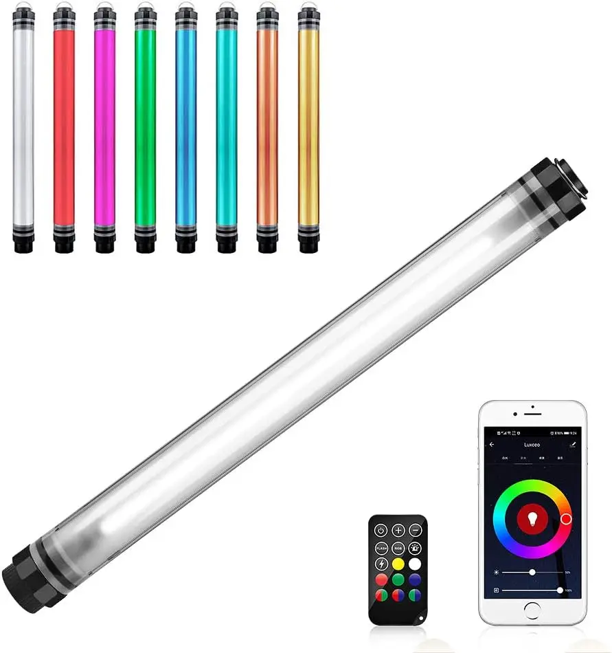 LUXCEO P7 RGB Pro Waterproof RGB Light Wand P7RGB Handheld Lighting Stick RGB LED Video Light tube Colorful Remote Control