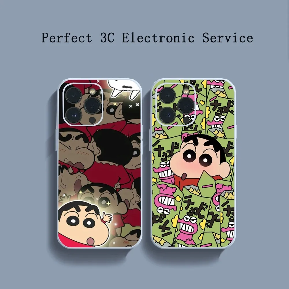 Cartoon Cute C-Crayon S-Shin-chan Phone Case For iPhone 14 13 12 11 Pro Max XS Max X XR 7 8 Plus Mini Blue TPU material