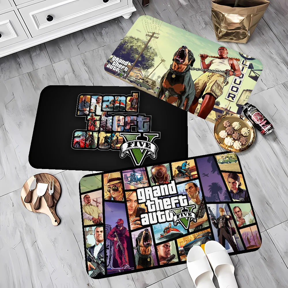 

3D GTA Grand Theft Auto Games Door Mat Washable Non-Slip Living Room Sofa Chairs Area Mat Kitchen Doormat Area Rug