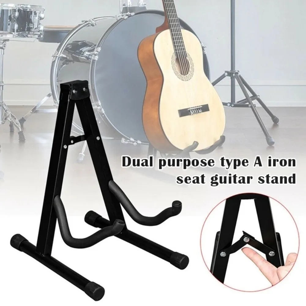 Sturdy and Stable Vertical Guitar Stand a-Frame Tripod Portable Guitar Rack Black Metal Universal a Frame Floor Stand Banjo