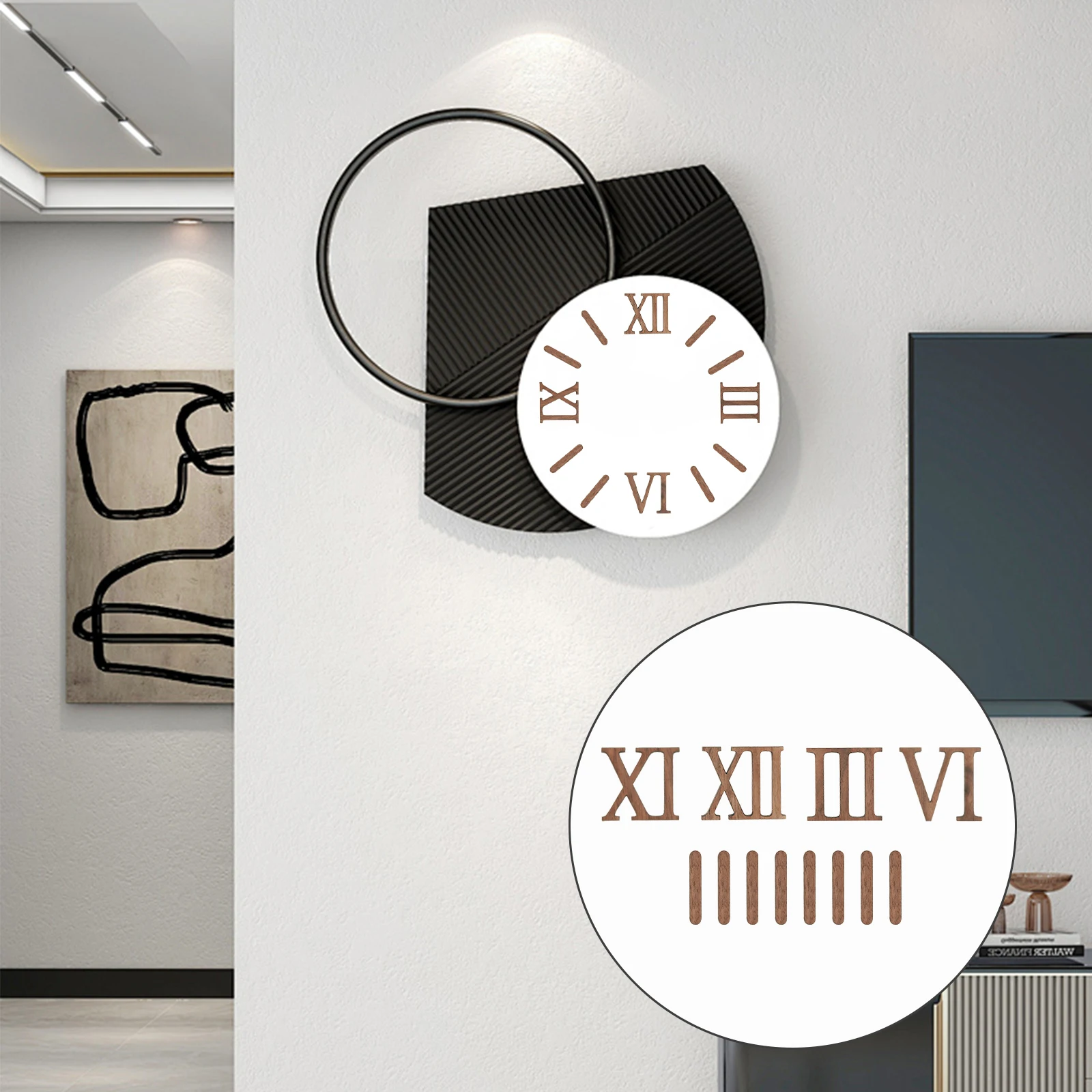 2 pack Wooden DIY Digital Wall Clock Roman Numerals Kit for Home Art Decor / Replacement Tools, Clock Replacement Numbers