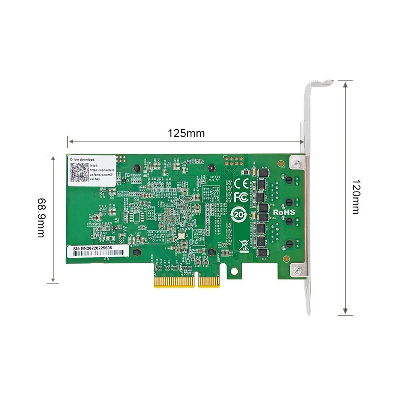 Intel E610 Dual Port 10GbE Network Card, PCIe 4.0 x4 RJ45 Adapter, 10G/5G/2.5G/1G/100M Auto-Negotiation for Server NAS