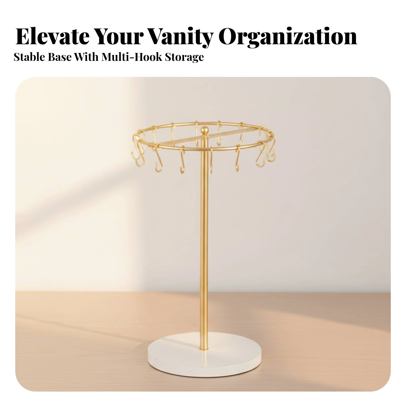 Necklace Holder Stand Tabletop Jewelry Holder with Hooks Necklace Hanger with Round Base Tangletangle-Free Jewelry Tree Easy