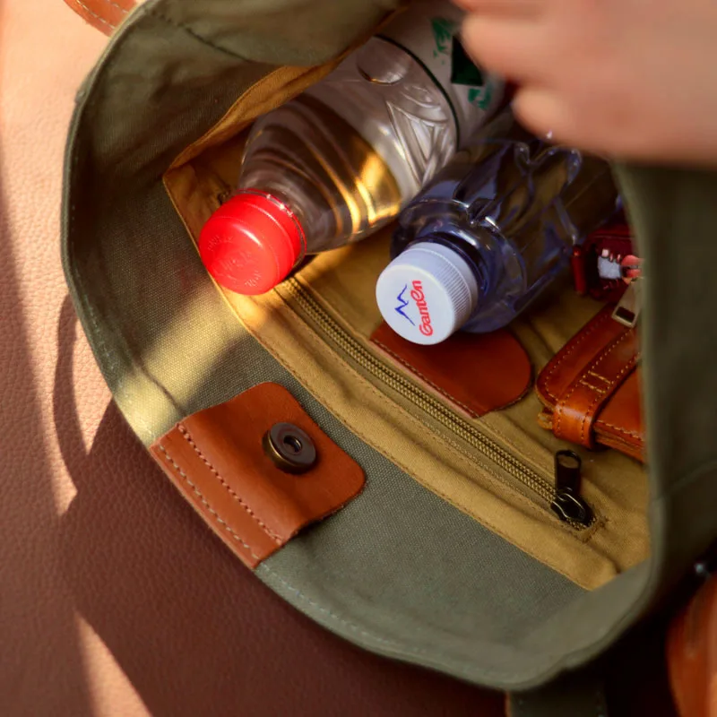 حقيبة كتف من القماش الكتاني الأدبي والرجعي من AETOO حقيبة كتف ذات سعة كبيرة للرجال كاجوال يوم بسيط