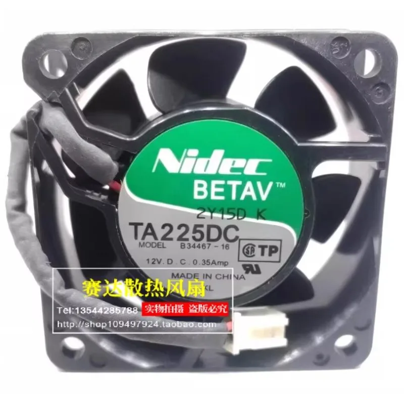 New Fan for NIDEC TA225DC B34467-16 6025 12V 0.35A Ball Cooling Fan 60 * 60 * 25MM