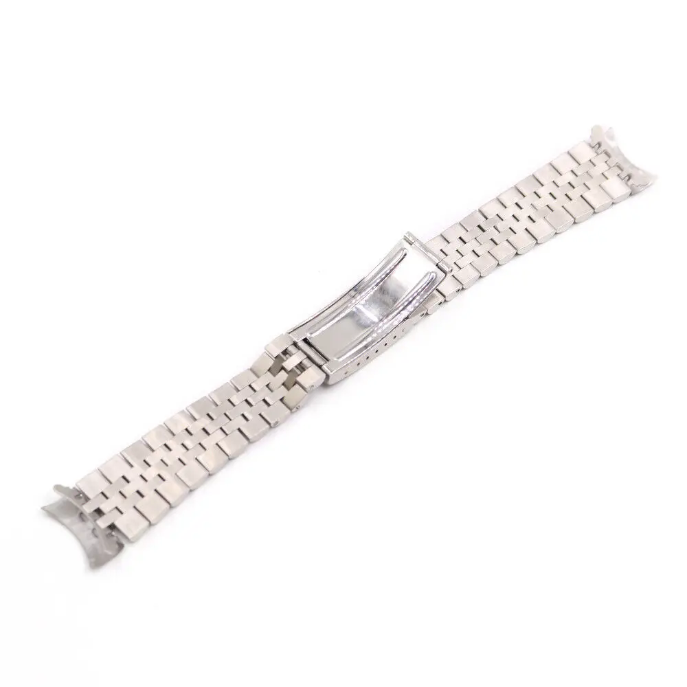 19mm Silver Steel Curved Vintage Jubilee Watch Band For Datejust GMT