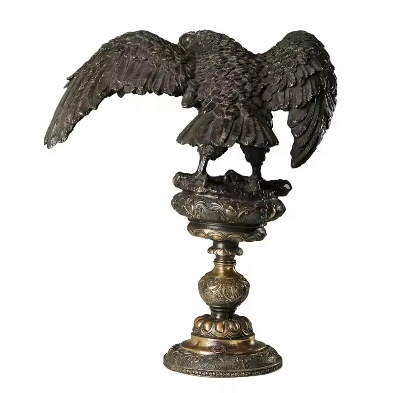 Bronze Arab Eagle Statue Hawk Sculpture Figurine Brass Falcon Art Home Decor Upscale Gifts view 3