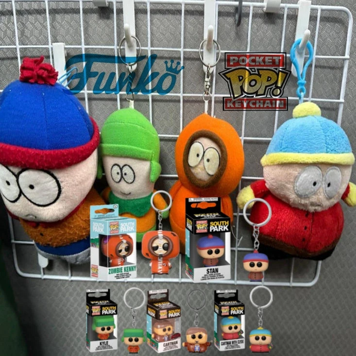 5 nouveau Funko POP porte-clés de poche parc du sud Kyle Stan Zombie Kenny Cartman poupée mobile modèle jouet cadeau d'anniversaire pour enfants