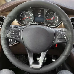 Microfiber Leather Car Steering Wheel Cover For Mercedes Benz W176 W246 W205 C117 C218 X218 W213 X156 X253 W166 X166 EQV W447