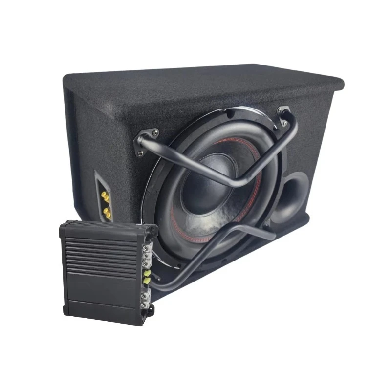 12 Inch Subwoofer Passive Bass Unit, High Power Mono Amp, Wooden Enclosure & Full Accessories, DC 12V Car Audio