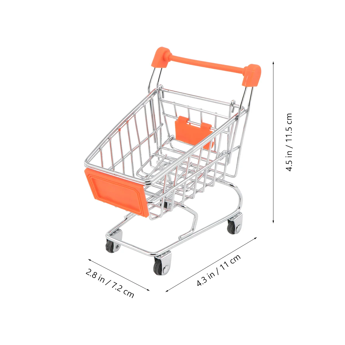 1pc Mini Shopping Cart Children Pretend Play Toy Iron Makeup Storage Grocery Cart Trolley with Electroplating (Random Color)