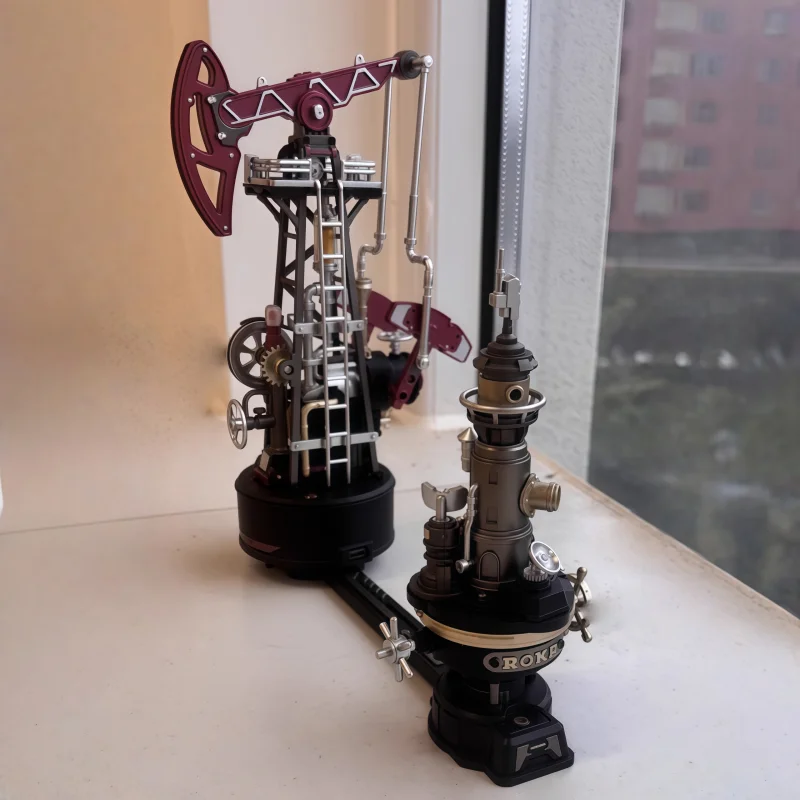

Industrial City Leading Light Tower Handmade Building Blocks Assembly Classic Toys Gift Charm Collectible Gift Series Ornaments