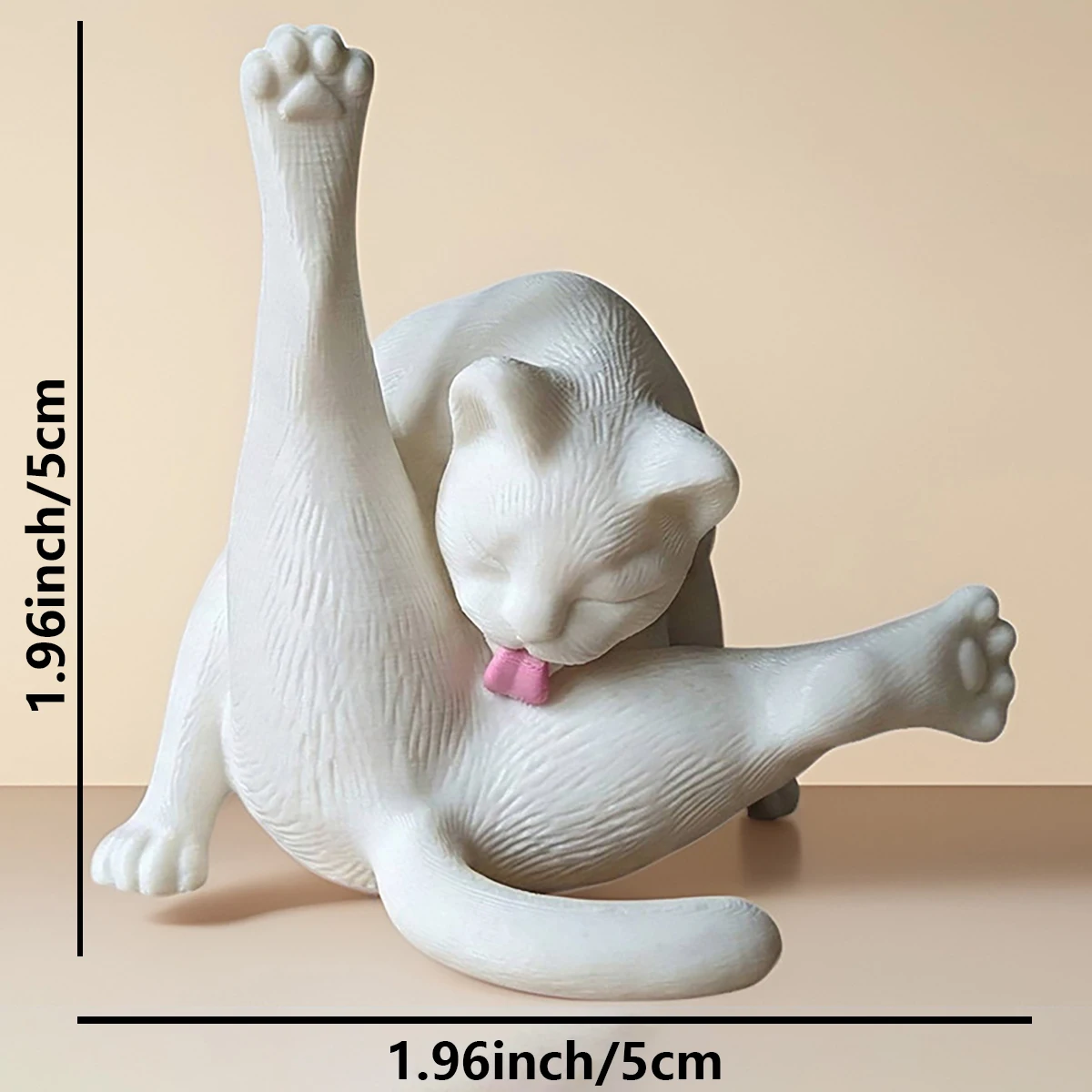 3pcs/2pcs/1pc-3D printed cute fur-licking mini white cat, adorable home and desk decoration, suitable for Mother's Day, Father's Day, wedding season, graduation season, and birthday gifts