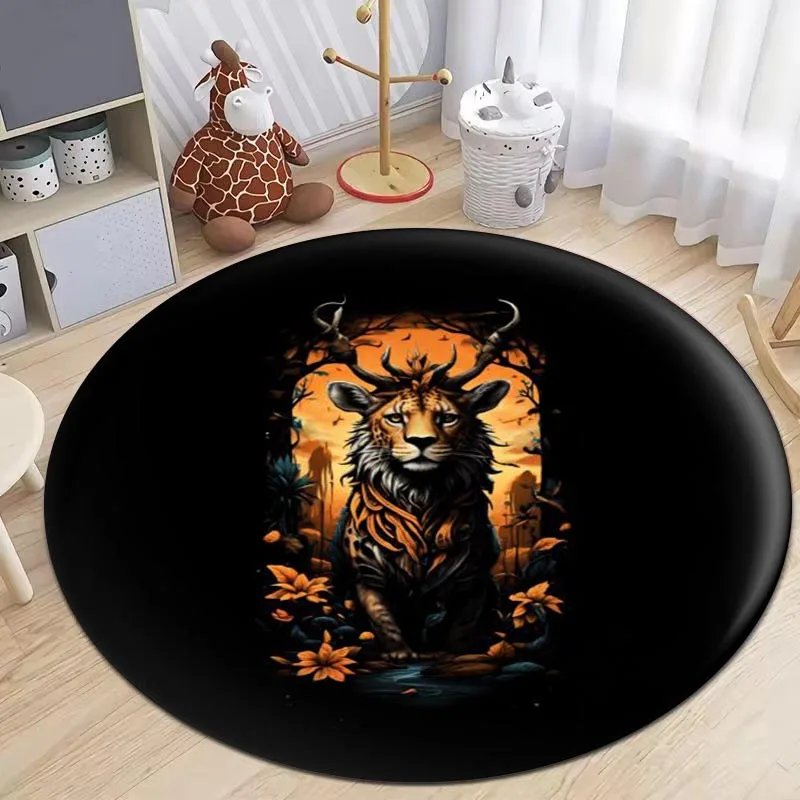 Celtic Tree of Life Round Rugs Nature Mandala Design Circle Carpet Home Living Room Bedroom Decor Ancient Spiritual Rug Non Slip