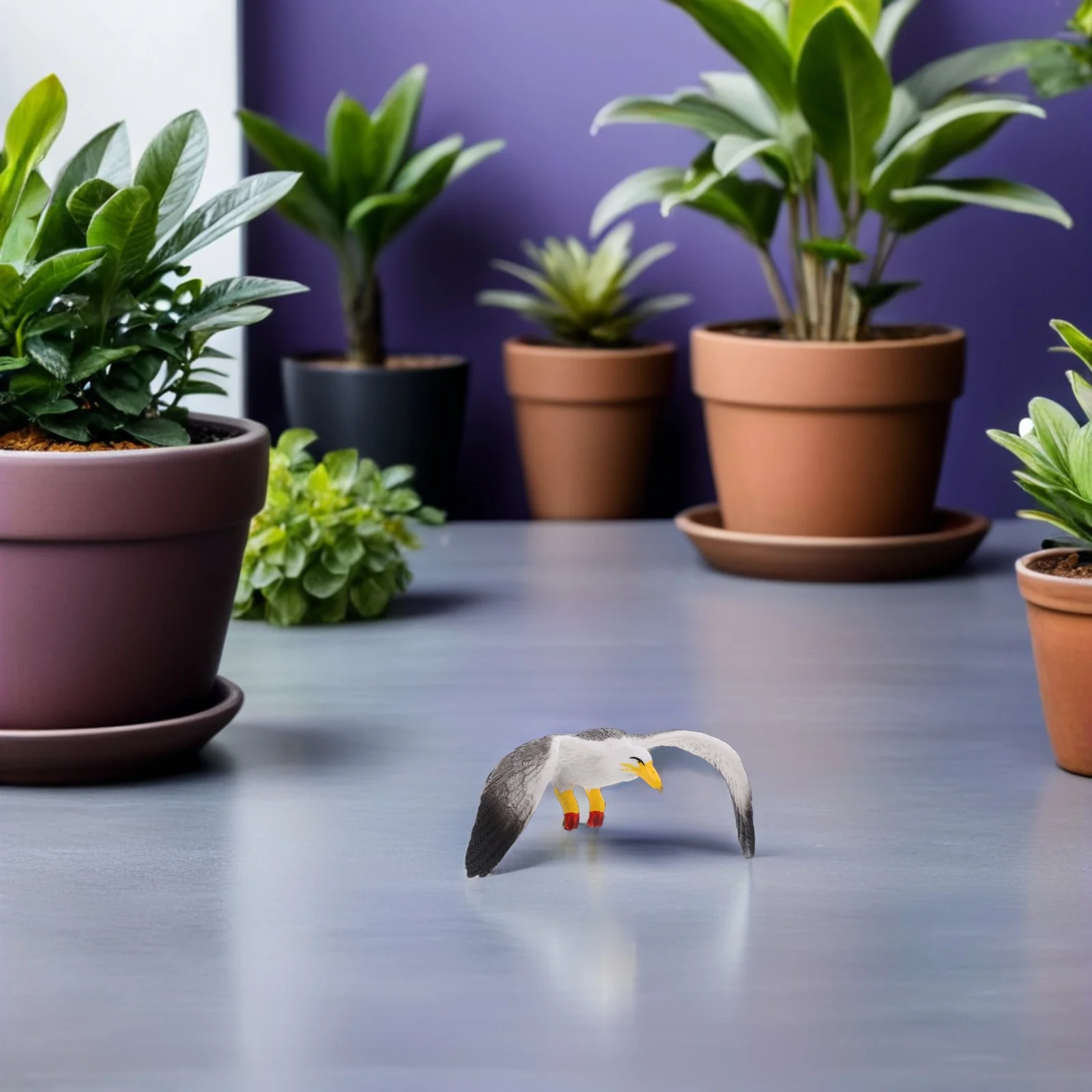 

Mini Seagull Ornament Lifelike Simulation Bird Decor For Indoor Outdoor Garden Tabletop Plastic Desktop Sculpture Seagull