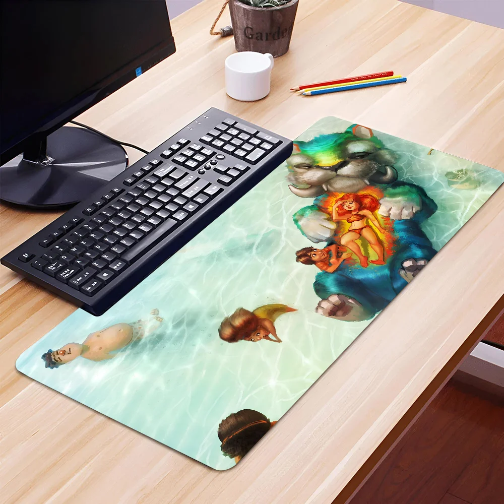 1pc cute cat aniem The Croods Non-slip Mouse Pad Suitable For Office Computers Laptops E-sports Game Desk Mats XXL Keyboard