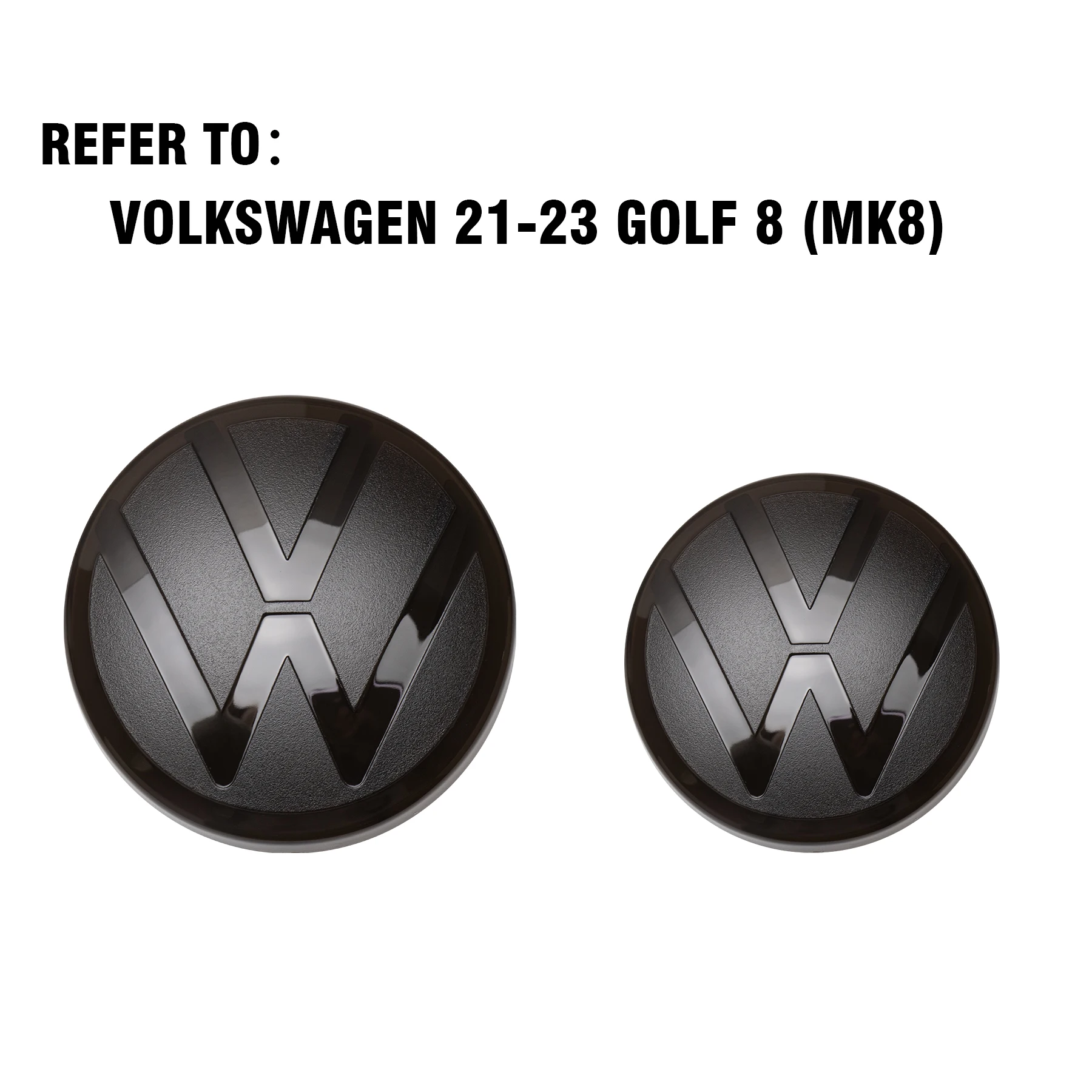 black/white Car Front Grill/Rear Trunk Emblem Lid Covers Logo decorate For Volkswagen VW Skoda Golf GTI Tiguan 21-23 GOLF 8 MK8