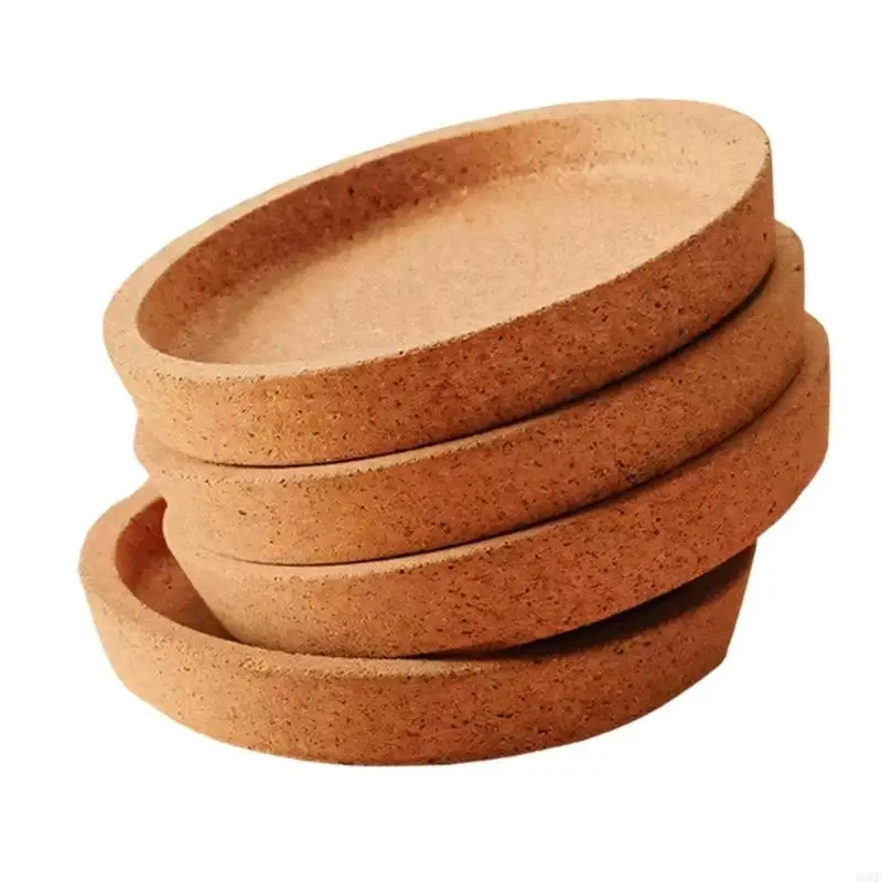 Round Cork Coasters with Raised Trim Drink Absorbent Heat Resistant Mats for Coffee Cups, Tea Mugs, Wine Glasses, Table 55KF