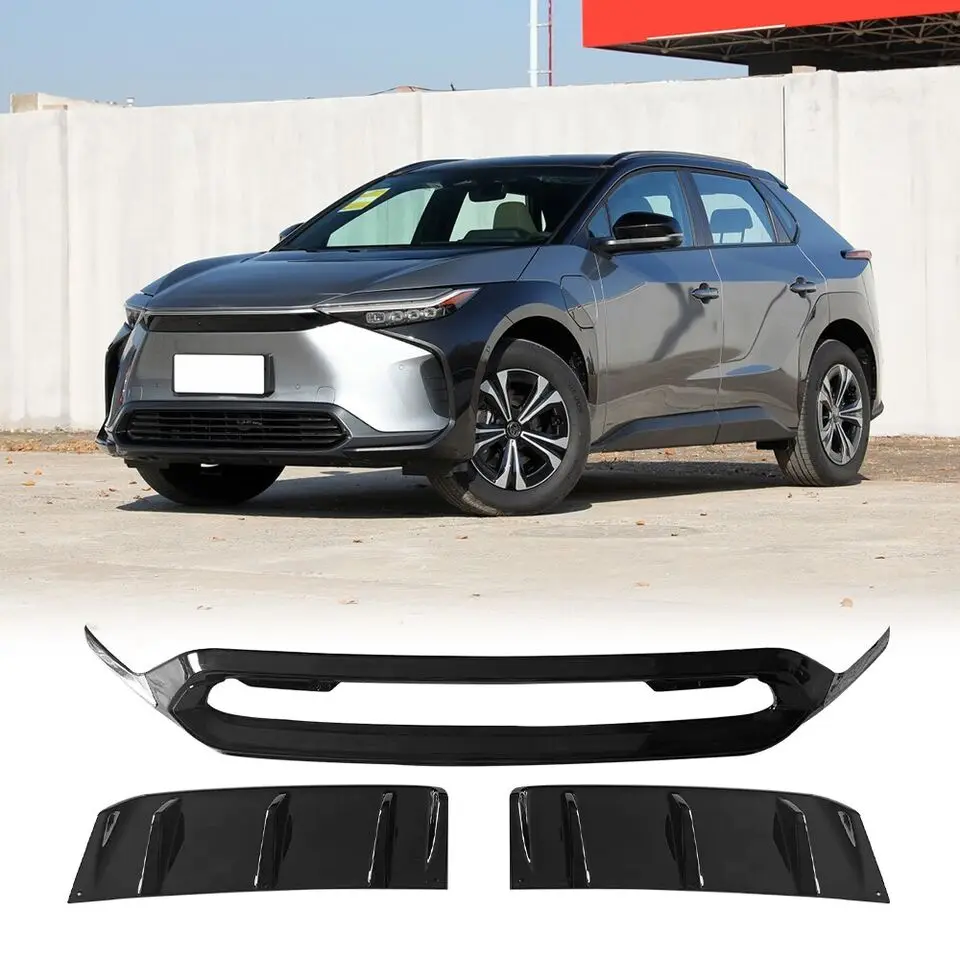 Front Lip Bumper Spoiler+Rear Bumper Diffuser Guard For Toyota BZ4X 2023 2024