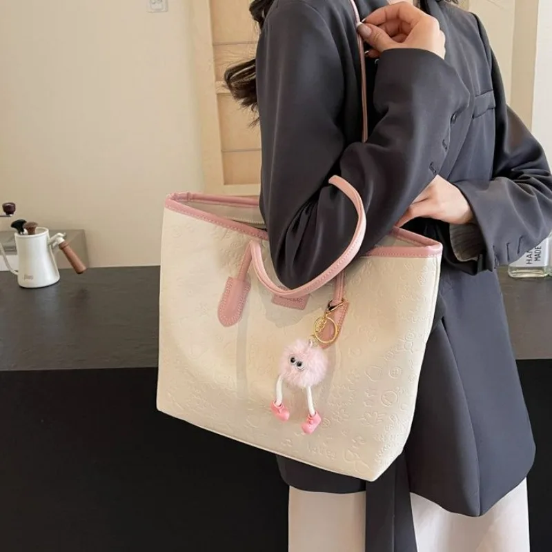 

Сумка большой вместимости, женская модная универсальная сумка на плечо, весна-лето, студенческая портативная холщовая сумка для поездок на работу, простая сумка