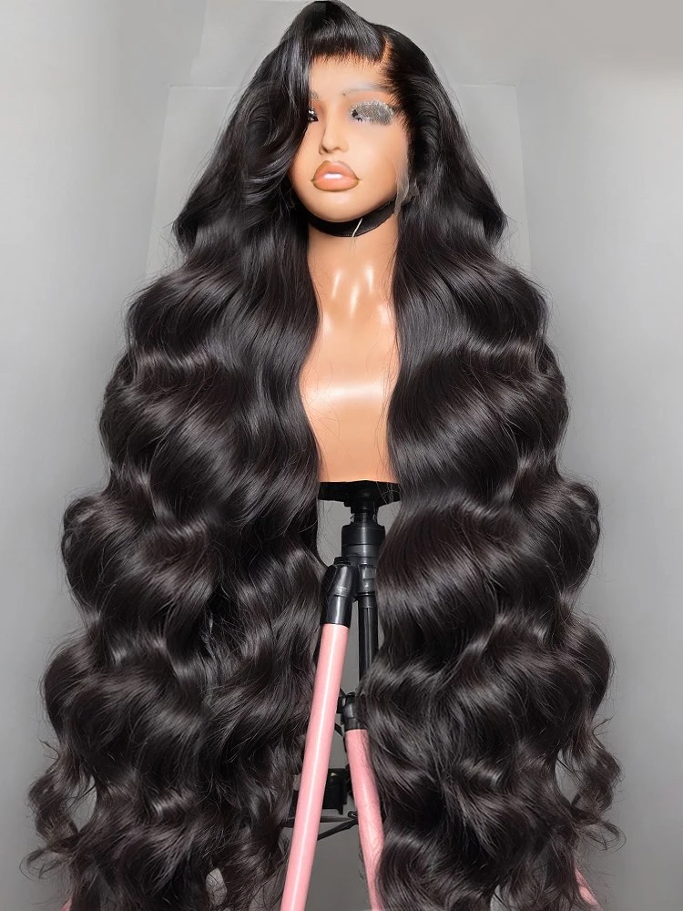 

220% HD Парики шнурка Объемная волна 13x4 Парики из натуральных волос на кружеве спереди 30 дюймов Волна воды Предварительно выщипанный 360 Полный фронтальный парик 5x5 Бесклеевой парик