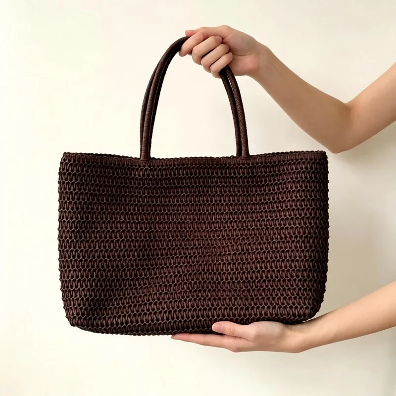 Women Bags Large - Büyük Kapasiteli Fransız Hasır Örgülü Tote