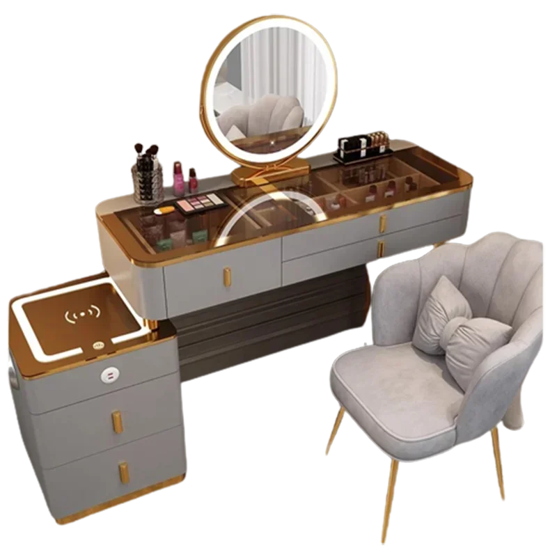 

Easy To UseCute Women Dressing Table Modern Drawer White Makeup Dressing Table Mirror Light Tocador De Maquillaje Mueble Furnitu