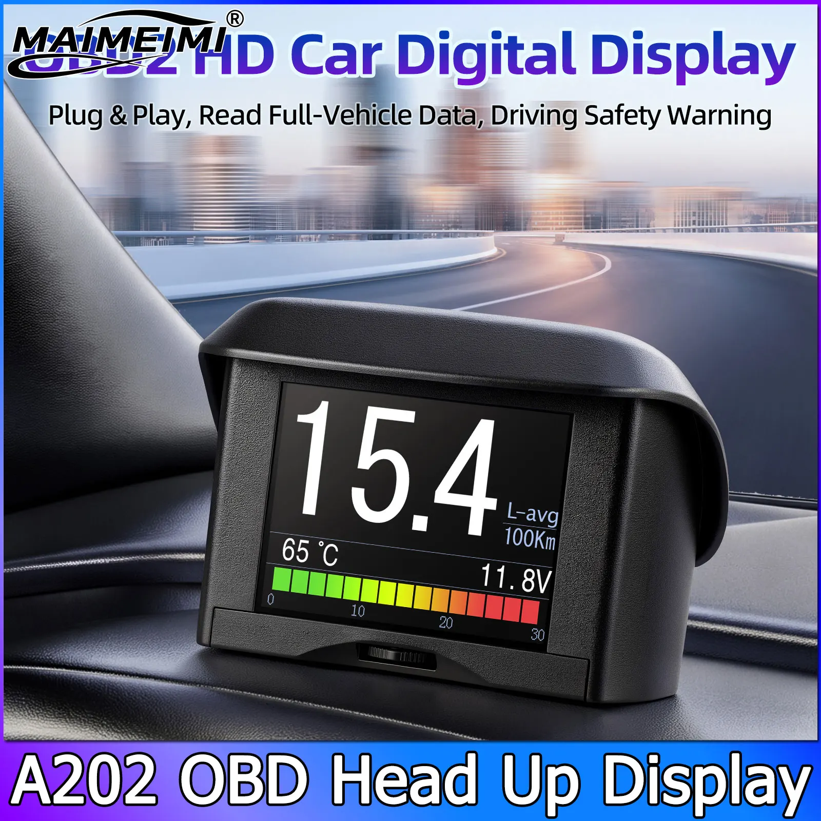 a202-オンボードコンピュータ-車載デジタルコンピュータ-ディスプレイ-スピードhud-燃費計-温度計-obd2-自動車スキャナー
