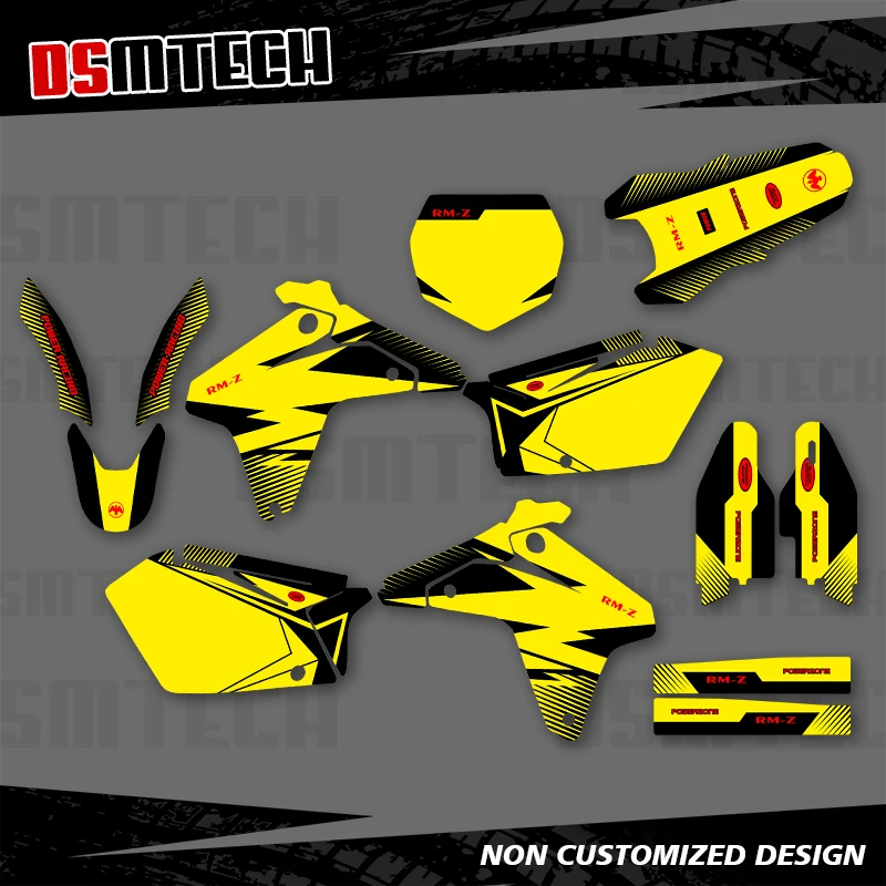 DSMTECH For SUZUKI RMZ450 RMZ 450 RM 450Z 2004 2005 2006 Graphics Decals Stickers Motorcycle Background Custom Number Name