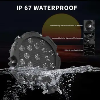 2 luci LED rotonde da 7 pollici e 51 W per fuoristrada, 5100 lm, faretti da guida, paraurti, fendinebbia, adatti per barche, jeep, ATV, SUV 10 best sales faro di ricerca per barche - №9