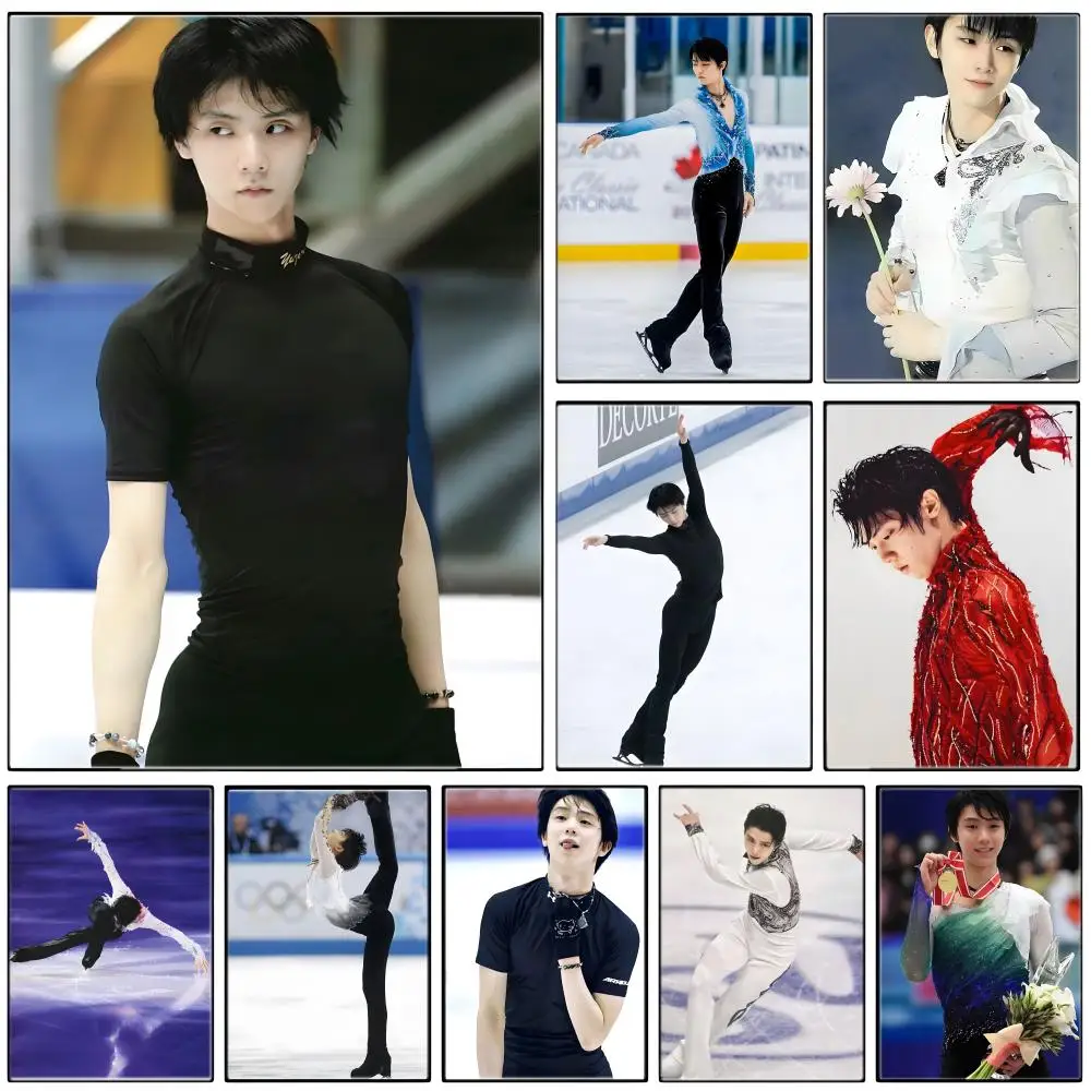 Figure skater Y-Yuzuru Hanyu Poster  Self-adhesive Art Waterproof Paper Sticker Coffee House Bar Room Wall Decor