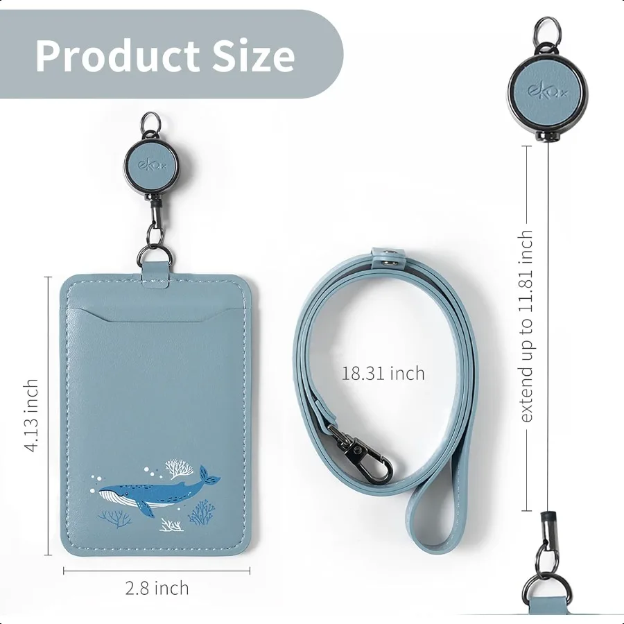 Identyfikator z regulowanym sznurkiem, wysuwany klips do identyfikatora, dwustronny uchwyt na karty do biura, na bilet autobusowy, dla studenta, pielęgniarki, P