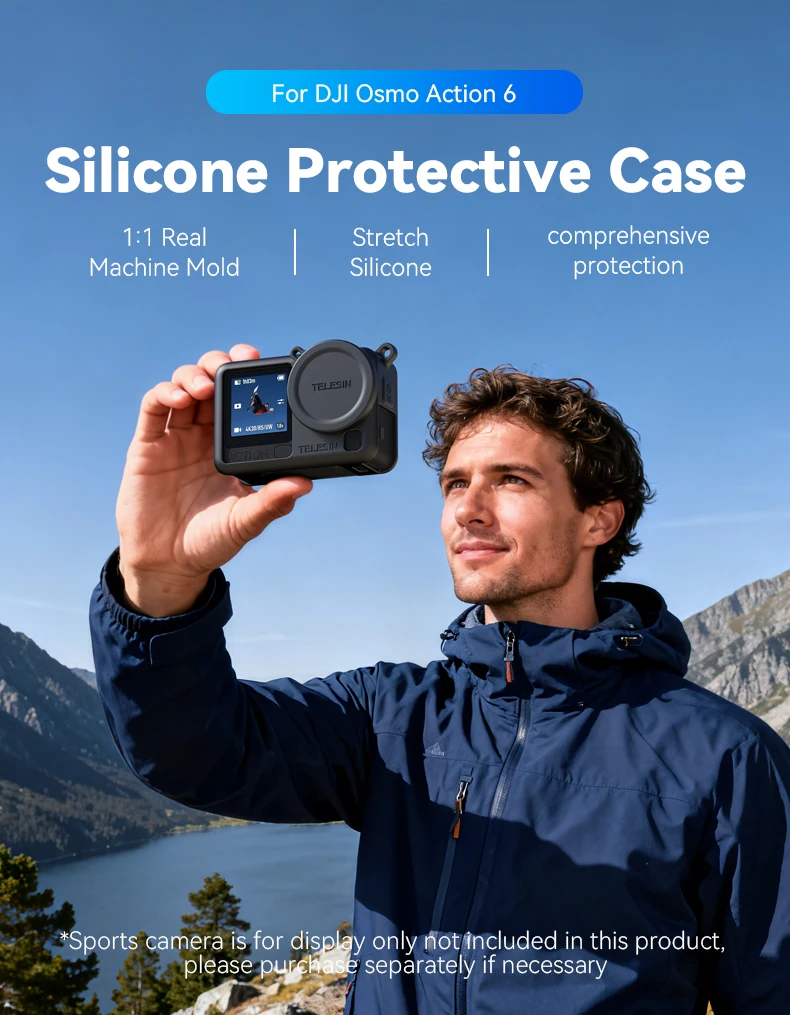TELESIN Silikon Schutzhülle Für DJI OSMO Action 6 Objektiv Kappe Kamera Drop Proof Fall Für DJI Action 6 – Detail 1