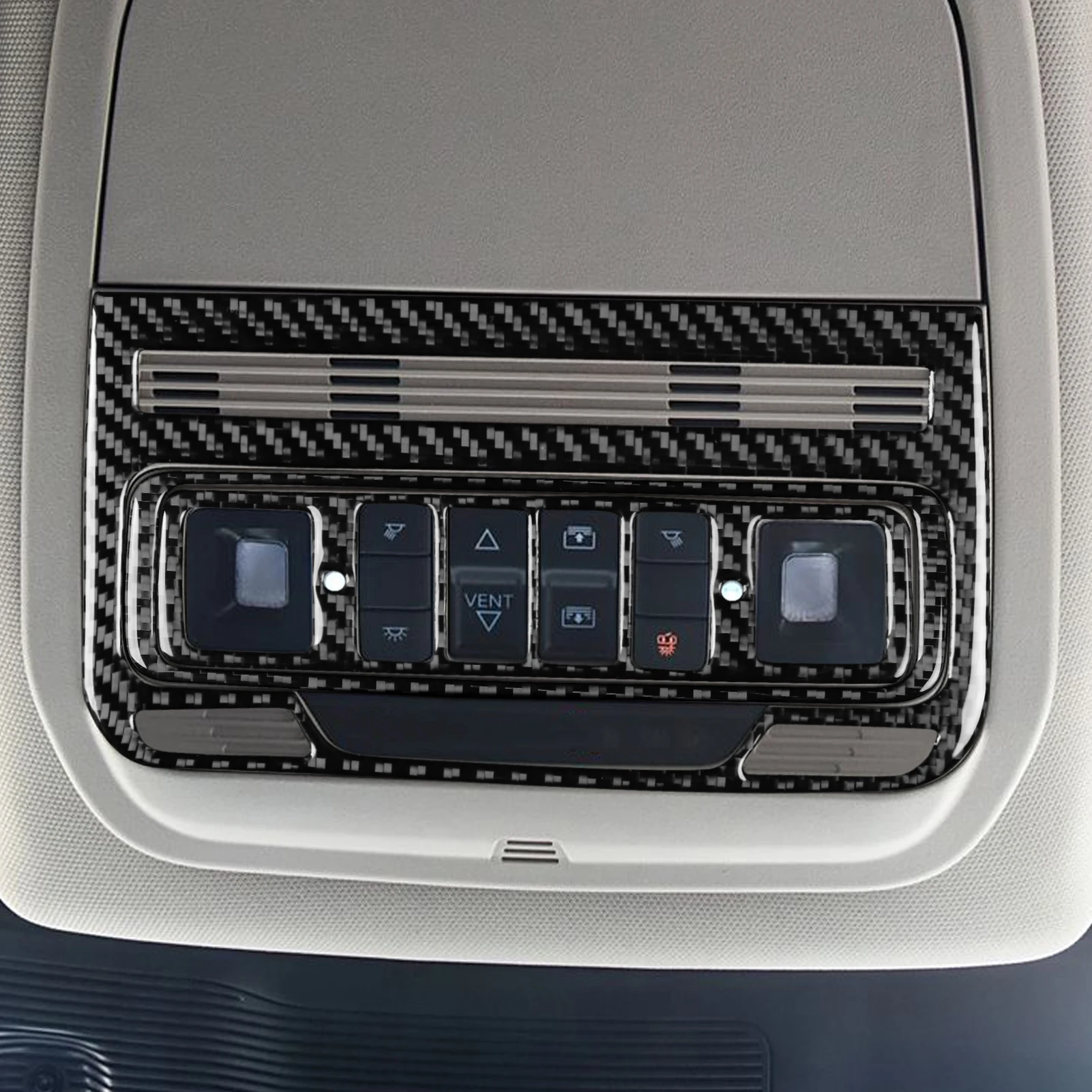 لفورد اكسبلورر 2020-2023 ألياف الكربون السقف الأمامي القراءة ضوء مصباح لوحة غطاء الزخرفية اكسسوارات السيارات الداخلية ملصق