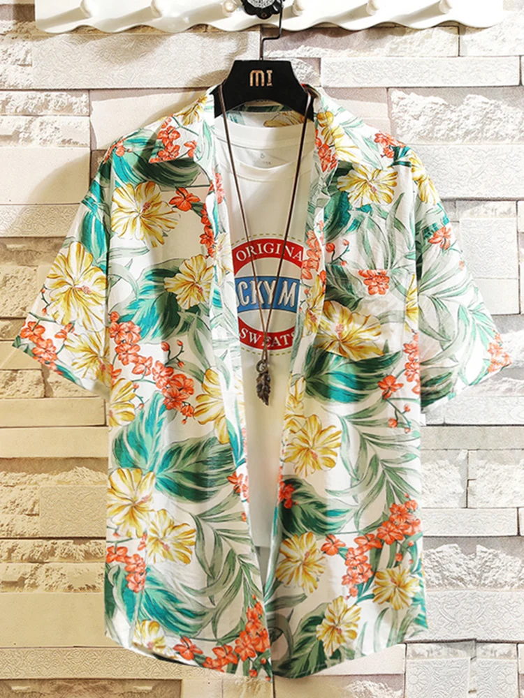 

Мужской пляжный комплект Hawaii Flower irt Ice Silk ort Sve Cool Haome Summer Vaion Beach Pants Island Clothing