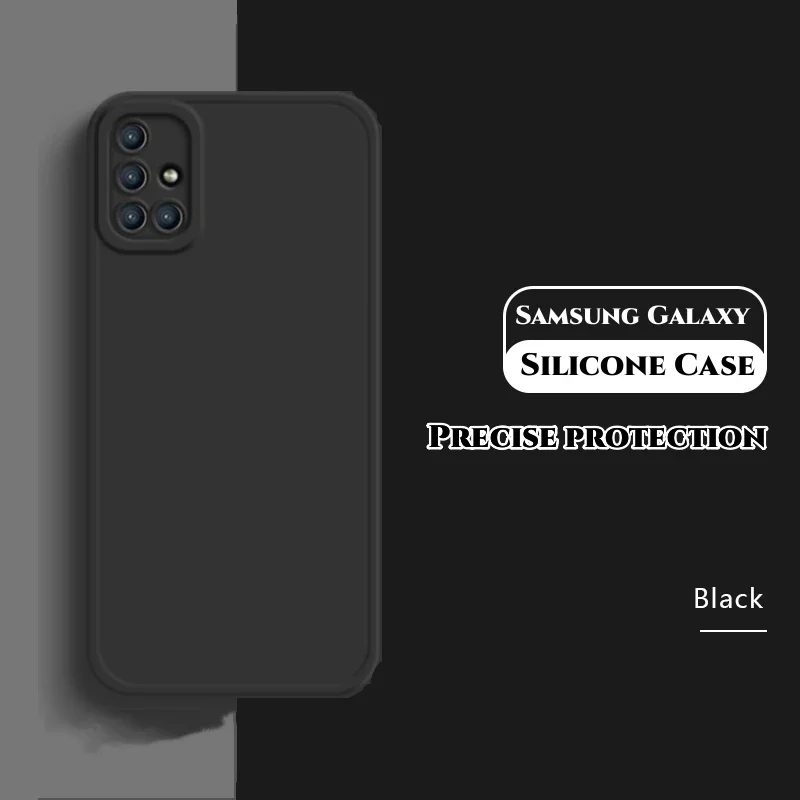 Funda negra para Samsung Galaxy A52, A32, A22S, A72, A51, A71, A31, A50, A30S, A70, A20, A10, protección de cámara, carcasa de silicona suave