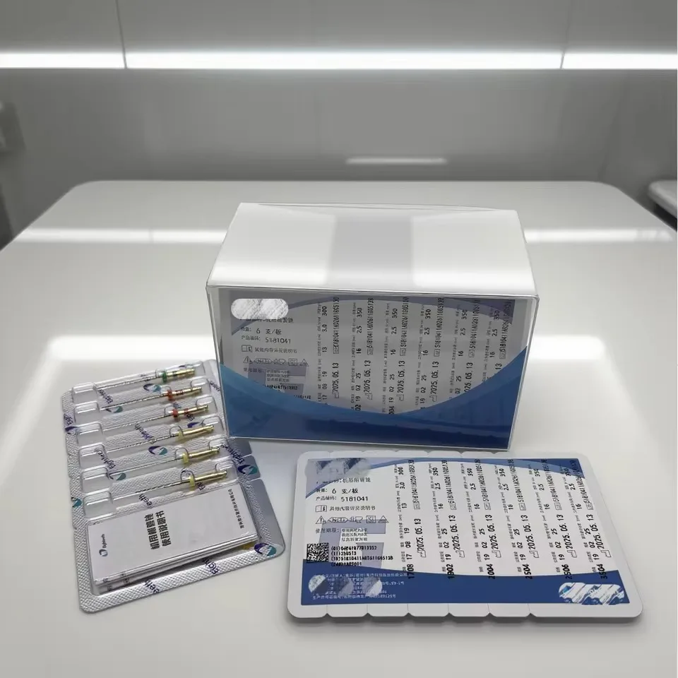 Paquete de 5 (30 uds) de limas de conducto radicular Ni-Ti Dental dorado E-FLEX de ocho dientes, lima rotativa, limas dentales de extremo abierto/limas para desobstrucción/forma