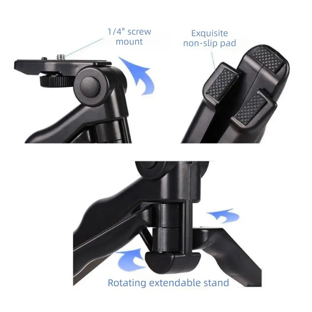 

Stable Plastic Mobile Phone Stand Tripod Foldable Adjustable Table Top Phone Holder Portable Phone Bracket Live Streaming