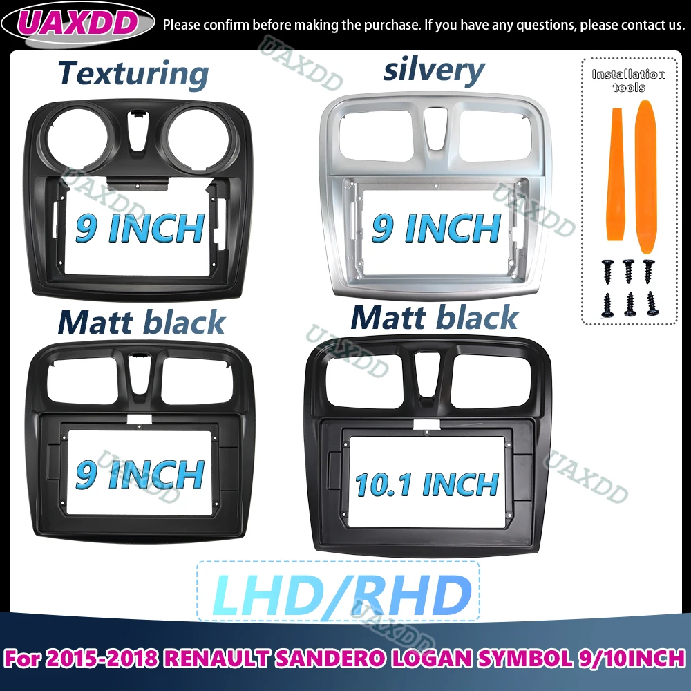 Radio Android for Car for Renault Sandero Logan Symbol 2015-2018 Stereo Panel Fascia of 9 Inches Cable Harness Canbus Frame Kit