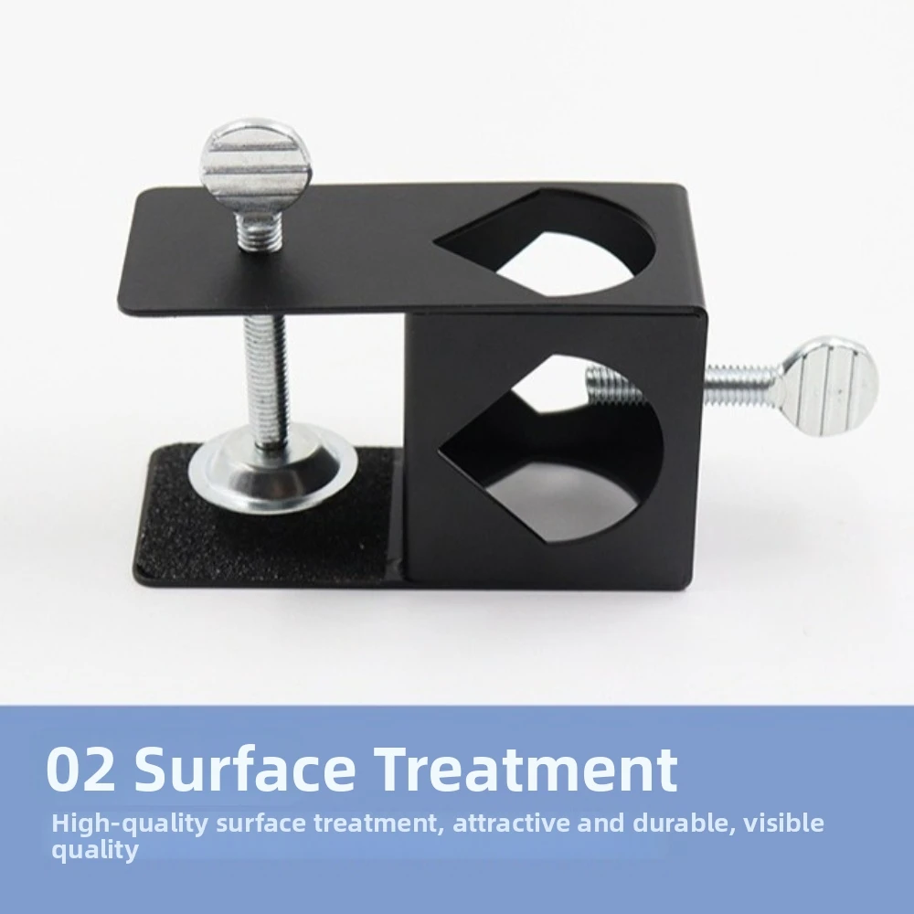 Heavy Duty Torch Mount Bracket Black Finish Adjustable Deck Mount Clamp Anti-Rust Coating Universal Fit Torch Light Holder