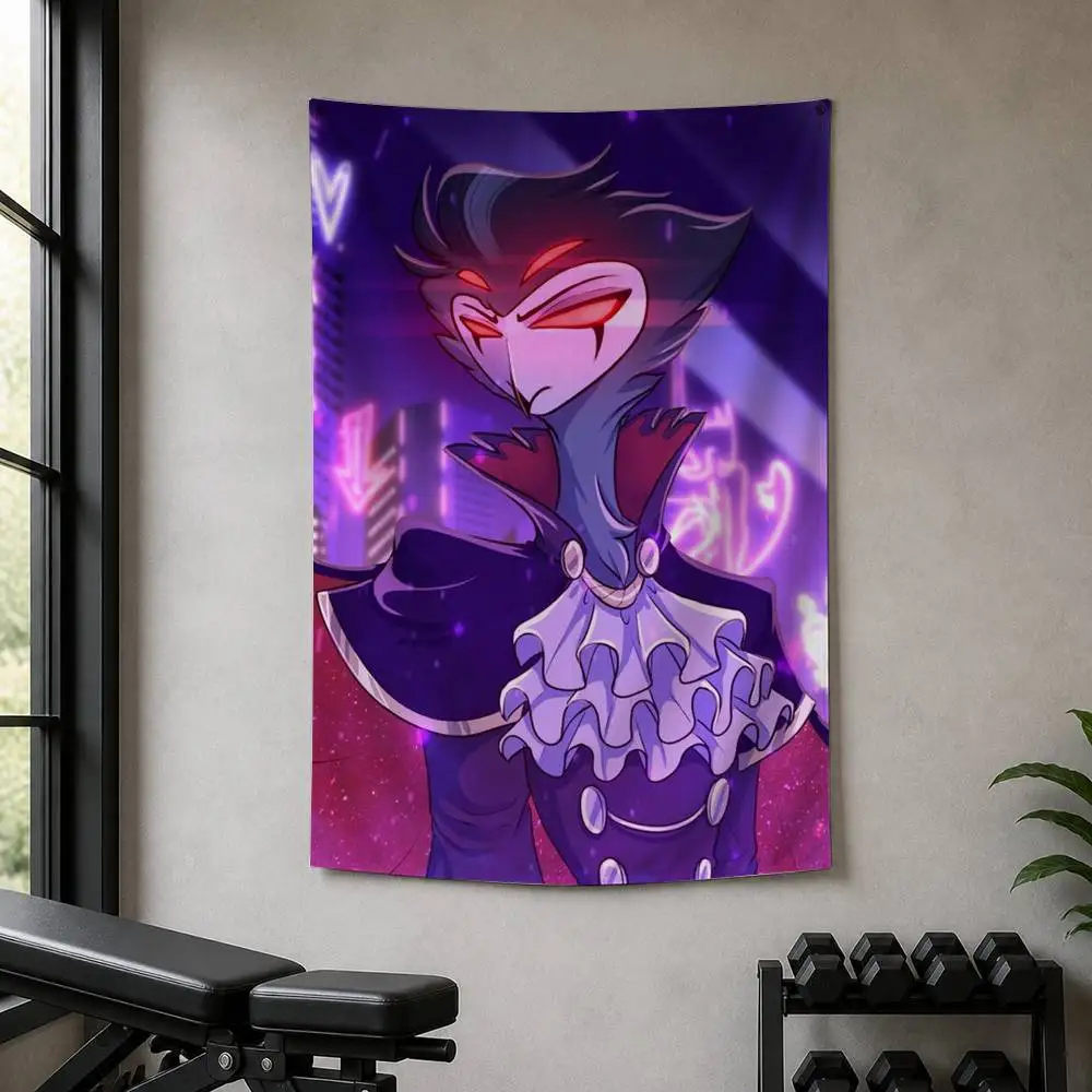 Cartoon Anime H-Helluva Boss Stolas  Decorative Hanging Flag with Grommets for Garage Bedroom Dorm Wall Decor