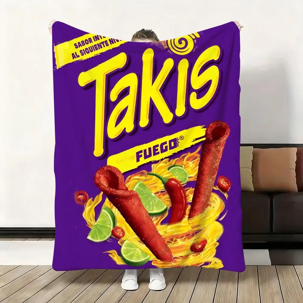 Diseño T-Takis manta suave y esponjosa de franela, manta cálida y agradable para la piel para sofá cama, siesta en la oficina, invierno