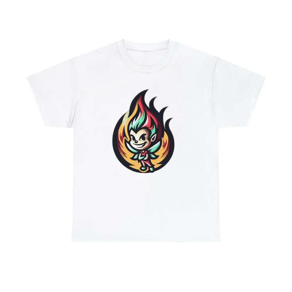 Flamed Pixie Troublemaker Cartoon Streetwear Skater Tee Anime Graphic T-shirts For Men Clothing Women Short Sleeve Tees