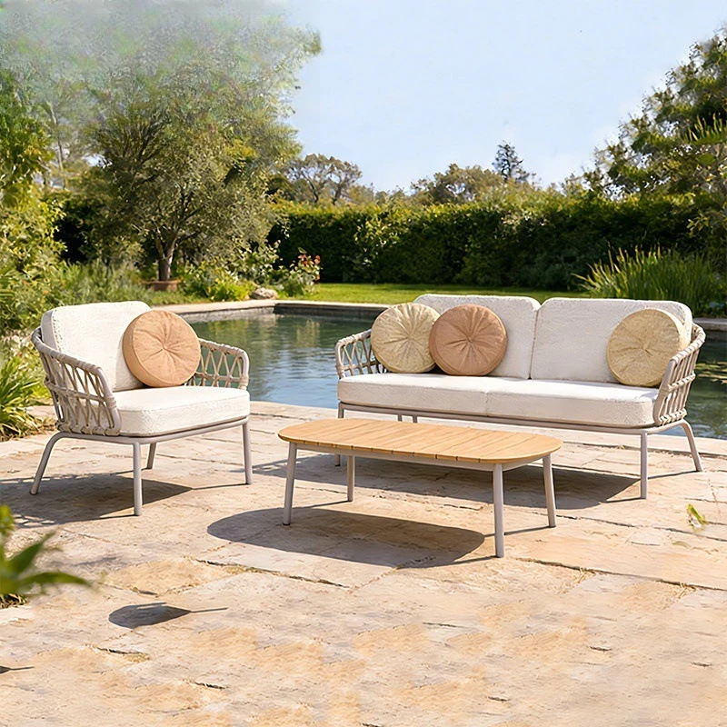 

Outdoor sofa courtyard garden furniture open-air balcony sun room leisure rattan waterproof sunscreen rattan sofa