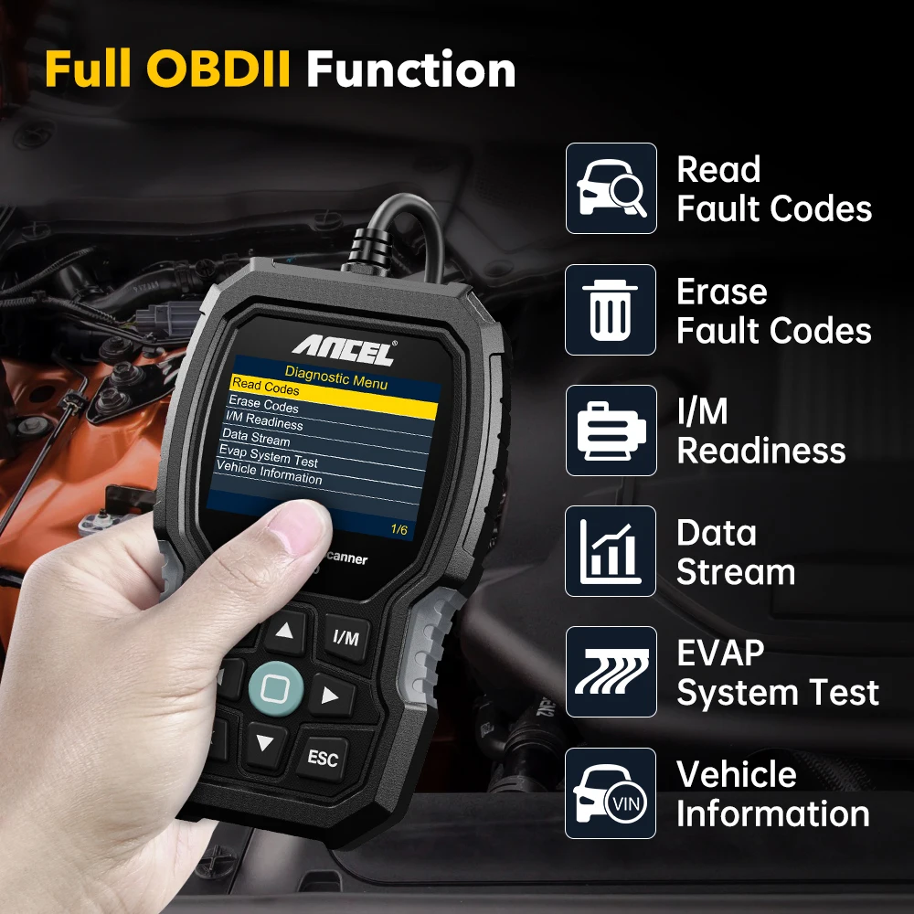 For Land Rover Jaguar JLR full system OBD2 scanner diagnostic tool ANCEL battery EPB BMS Oil Reset Lifetime Free Update
