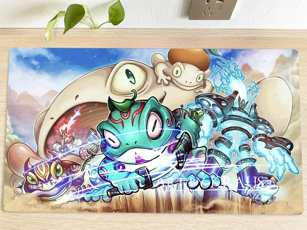 New YuGiOh Playmat Spright X Frogs TCG CCG Board Trading Card Game Mat Gaming Accessories Mouse Pad Custom Desk Mat & Free Bag