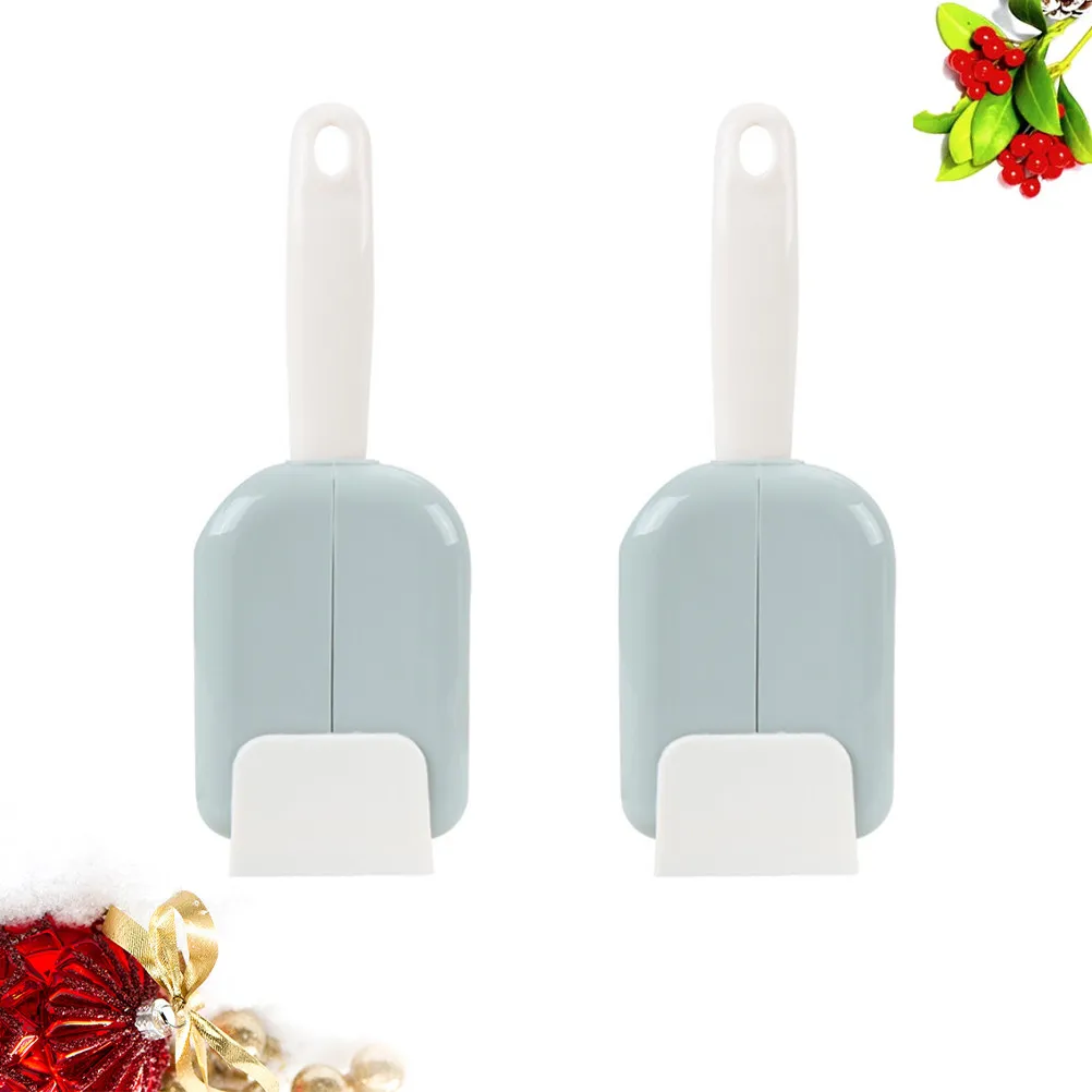 2Sets Premium Rice Scoop Set with Holder Auto Opening Closing Mechanism Stand Up Design Non Sticky Surface Kitchen Tool Rice