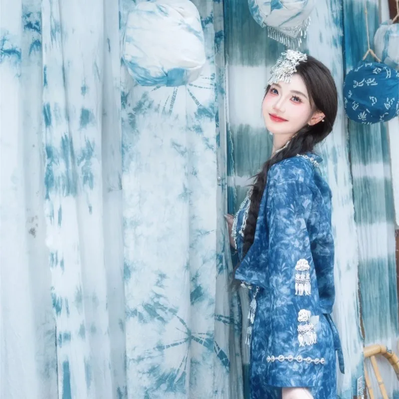 의상 소수 민족 먀오족 마을 민족 바람 여행 사진