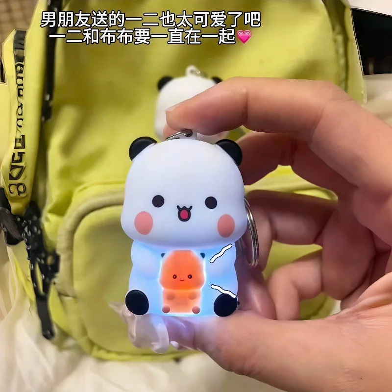 Cartoon Kawaii Bubu Dudu Can Say I Love You Voice Toys Keychain With 3 Voices Bag Decoration Couple Gifts With Night Ligh